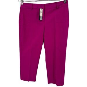 Talbots‎ Pants 12 Petites Signature Magenta Pink Women's Cropped NEW